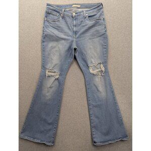 Levis 726 Flare Jeans Womens 34 34x32 Light Wash Distressed High Rise Stretch